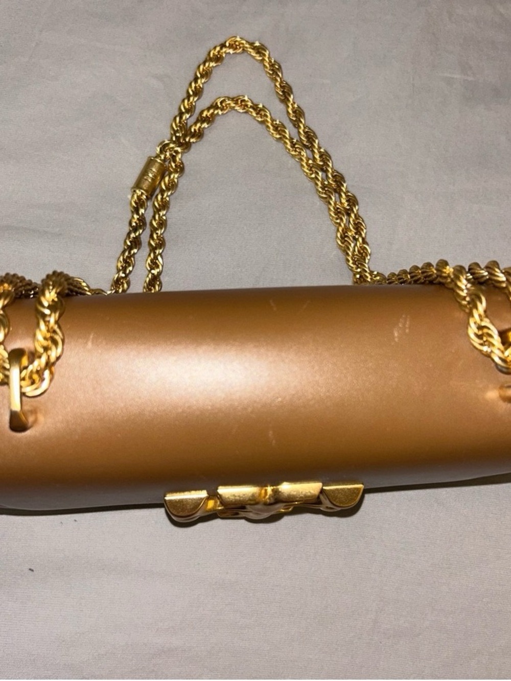 Tory Burch Brown Leather Crossbody with Gold Logo & Chain - Picture 3 of 4